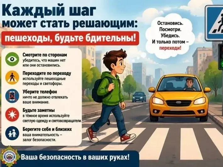 Каждый шаг может стать решающим: пешеходы, будьте бдительны!.