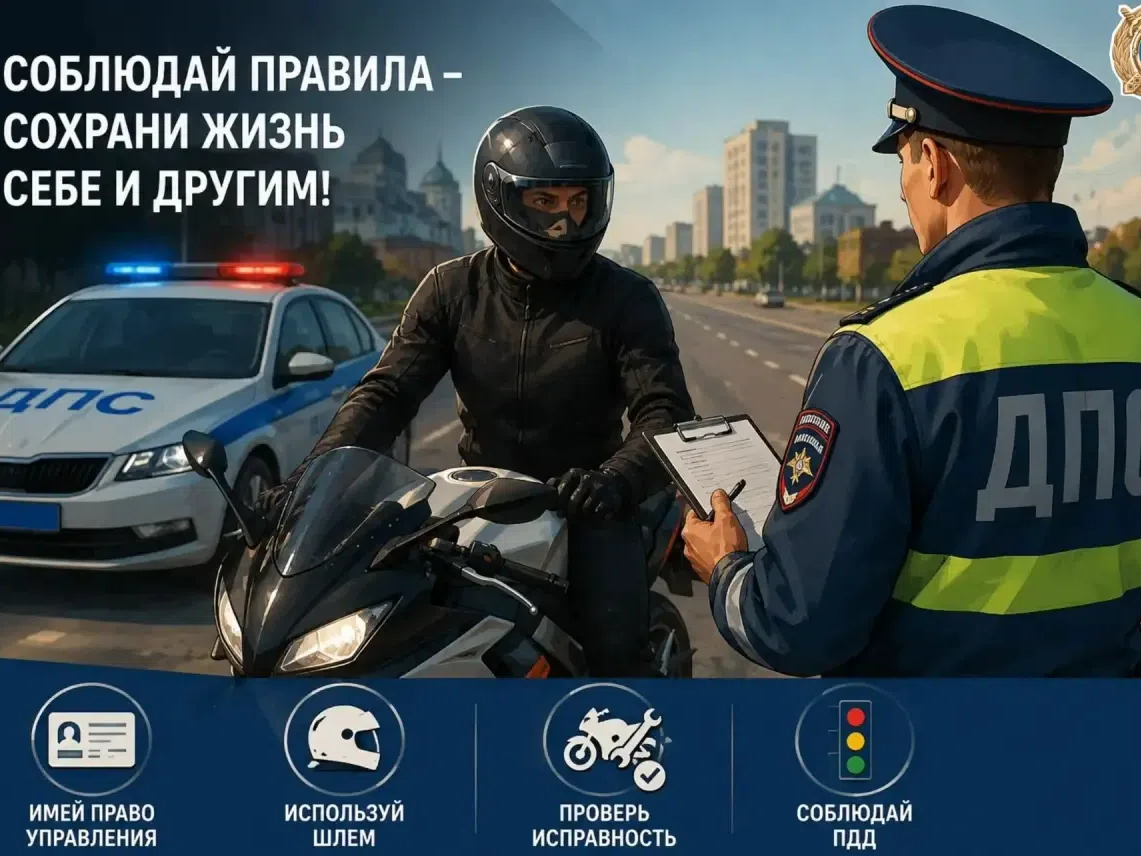 Мотосезон продолжается: Госавтоинспекция города Алейска напоминает о безопасности.